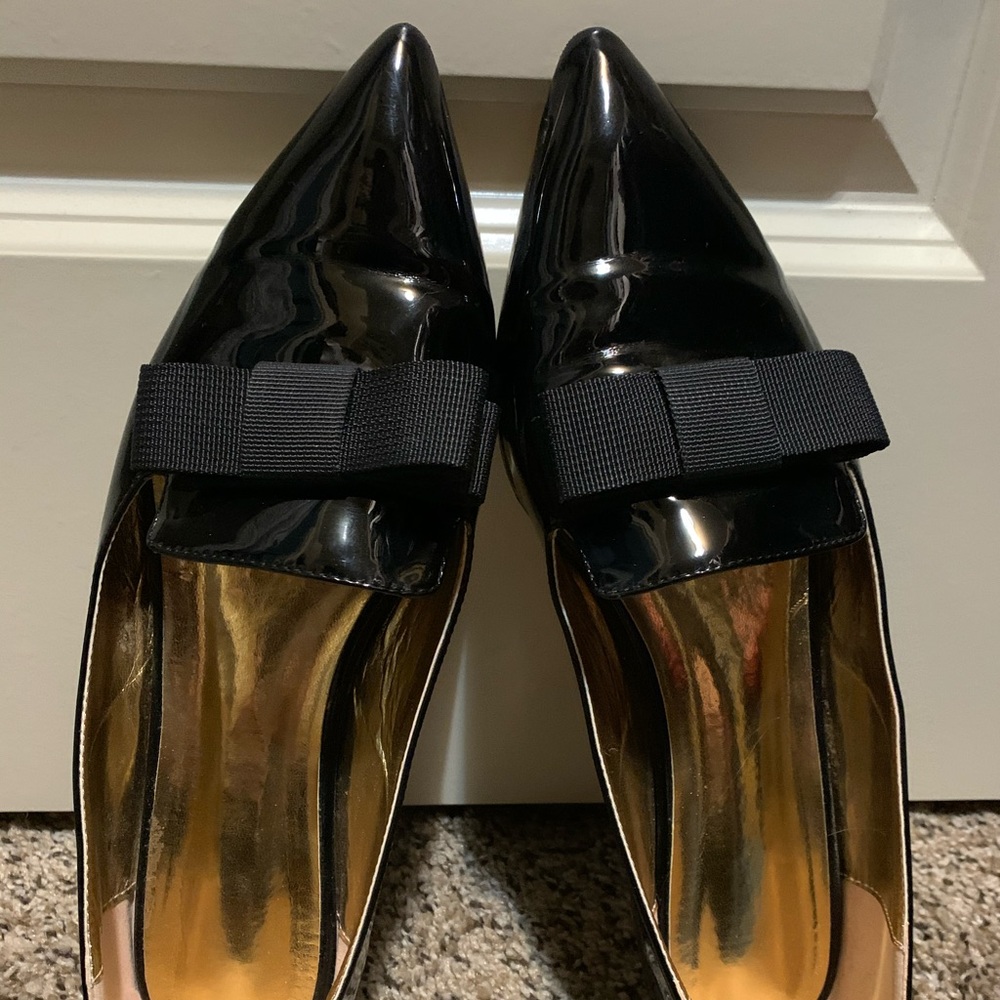 Black Flats with bow